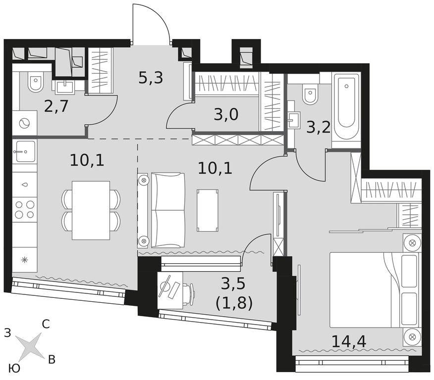 2-BD Apartment Sale, 50.6 sq. m. at Rotterdam, Varshavskoye Highway, 37Ак1с2, Moscow, Russia #1 2-BD Apartment Sale, 50.6 sq. m. at Rotterdam, Varshavskoye Highway, 37Ак1с2, Moscow, Russia #1
