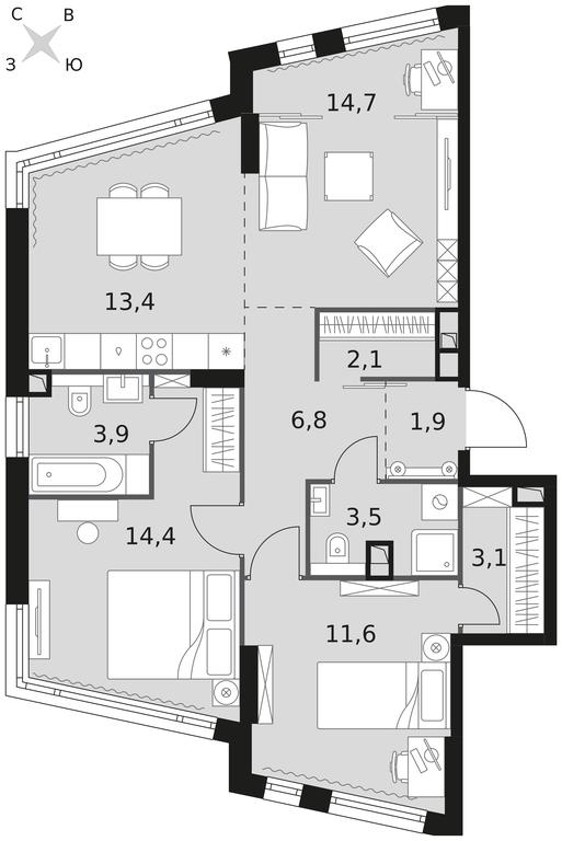 3-BD Apartment Sale, 75.4 sq. m. at Rotterdam, Varshavskoye Highway, 37Ак1с2, Moscow, Russia #1 3-BD Apartment Sale, 75.4 sq. m. at Rotterdam, Varshavskoye Highway, 37Ак1с2, Moscow, Russia #1