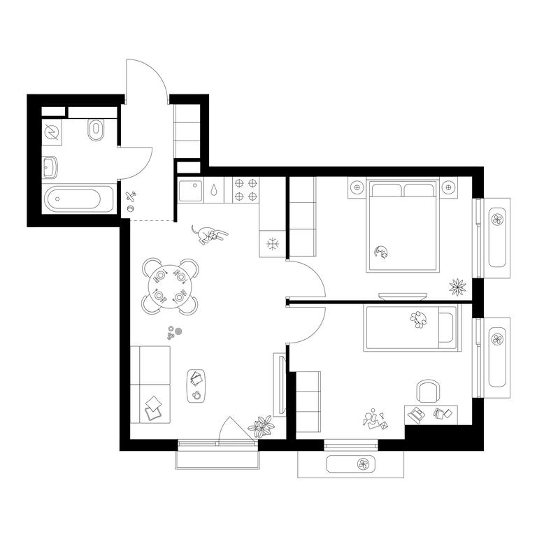 2-BD Apartment Sale, 50.9 sq. m. at Salarevo Park, Salaryevskaya Street, 8к1, Moskovskiy Settlement, Moscow, Russia #1