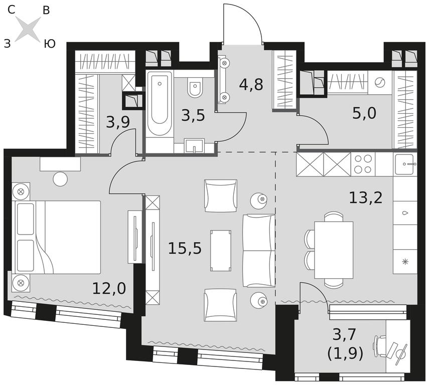 2-BD Apartment Sale, 59.8平方米 at Rotterdam, Varshavskoye Highway, 37Ак1с2, Moscow, Russia #1 2-BD Apartment Sale, 59.8平方米 at Rotterdam, Varshavskoye Highway, 37Ак1с2, Moscow, Russia #1