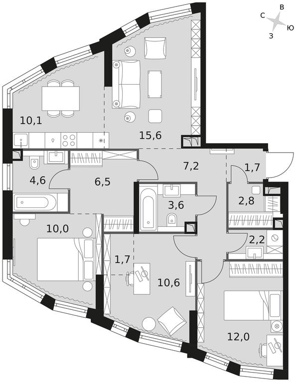 4-BD Apartment Sale, 88.6平方米 at Rotterdam, Varshavskoye Highway, 37Ак1с2, Moscow, Russia #1 4-BD Apartment Sale, 88.6平方米 at Rotterdam, Varshavskoye Highway, 37Ак1с2, Moscow, Russia #1