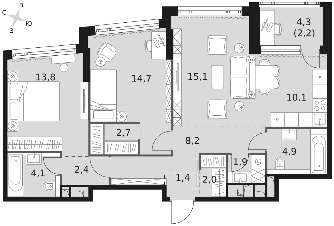 3-BD Apartment Sale, 83.5 sq. m. at Rotterdam, Varshavskoye Highway, 37Ак1с2, Moscow, Russia #1 3-BD Apartment Sale, 83.5 sq. m. at Rotterdam, Varshavskoye Highway, 37Ак1с2, Moscow, Russia #1