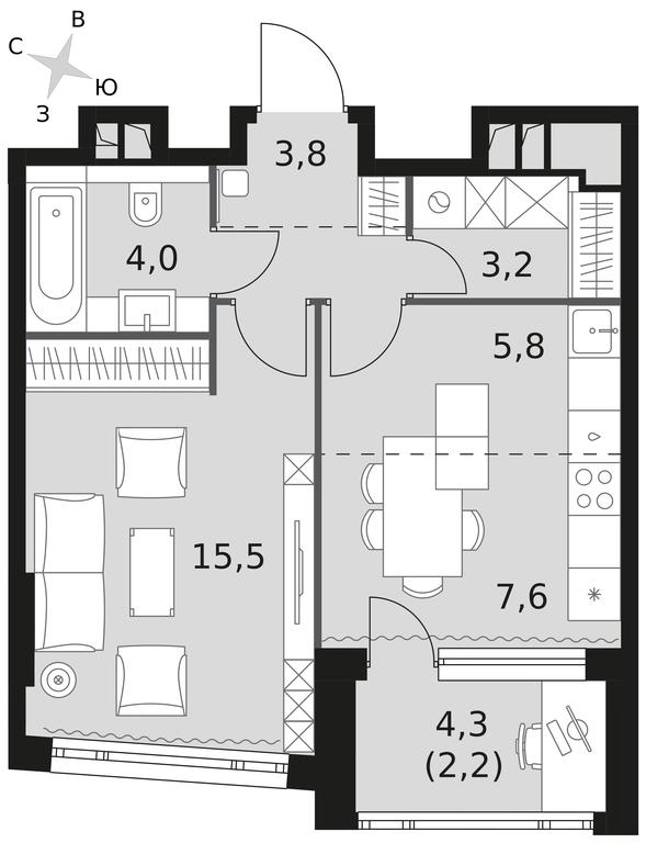 1-BD Apartment Sale, 42.1平方米 at Rotterdam, Varshavskoye Highway, 37Ак1с2, Moscow, Russia #1 1-BD Apartment Sale, 42.1平方米 at Rotterdam, Varshavskoye Highway, 37Ак1с2, Moscow, Russia #1