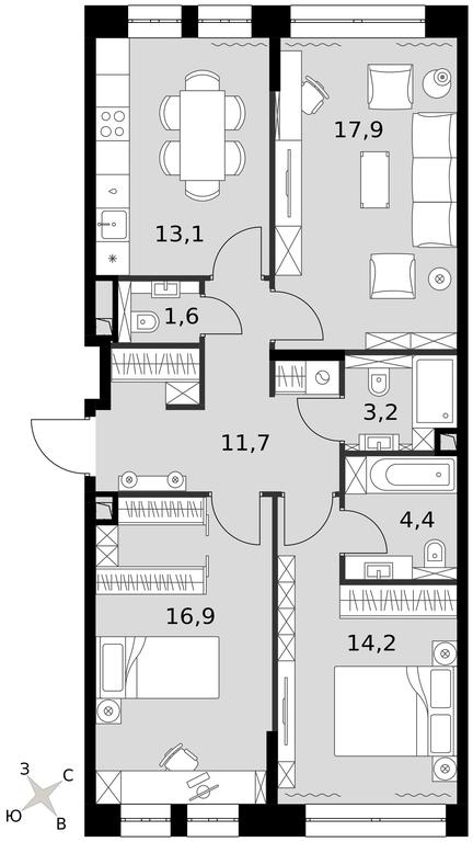 3-BD Apartment Sale, 82.9平方米 at Sydney City, Shenogina Street, 2, Moscow, Russia #1 3-BD Apartment Sale, 82.9平方米 at Sydney City, Shenogina Street, 2, Moscow, Russia #1
