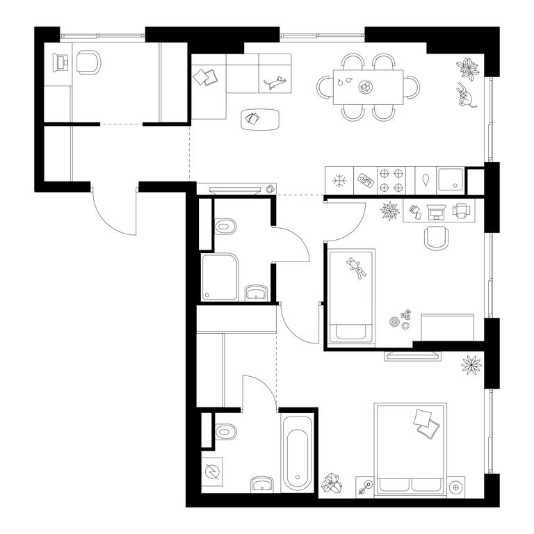 2-BD Apartment Sale, 63.7平方米 at Matveevskiy Park, Ochakovskoye Highway, вл3с11, Moscow, Russia #1