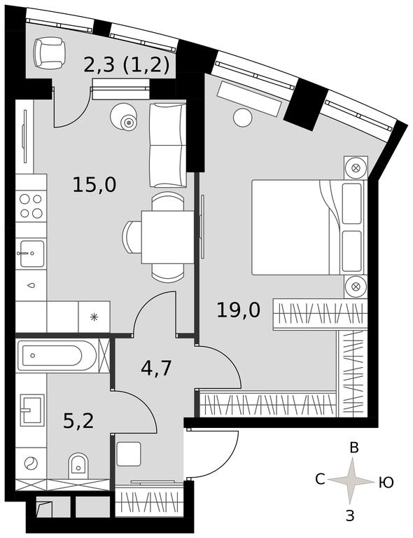 1-BD Apartment Sale, 45平方米 at Sydney City, Shenogina Street, 2, Moscow, Russia #1 1-BD Apartment Sale, 45平方米 at Sydney City, Shenogina Street, 2, Moscow, Russia #1