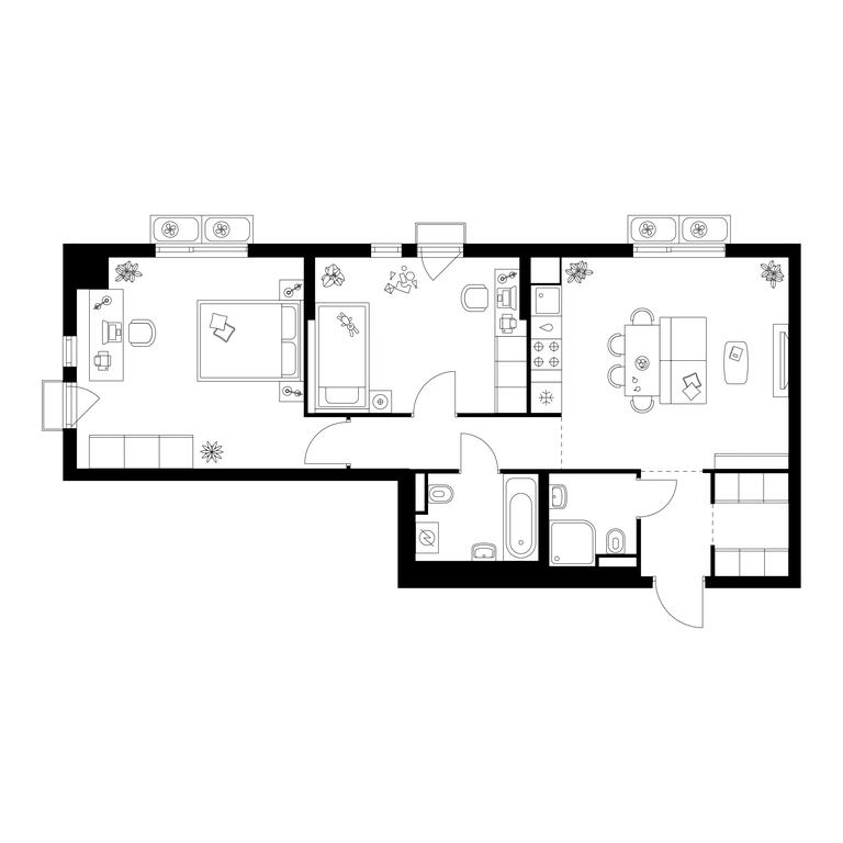 2-BD Apartment Sale, 67.8 sq. m. at Ilinskie Luga, Zapovednaya Street, 1, posyolok Ilyinskoye-Usovo, Krasnogorsk City District, Moscow Region, Russia #1