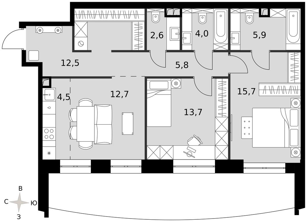 2-BD Apartment Sale, 77.4 sq. m. at Sydney City, Shenogina Street, 2, Moscow, Russia #1 2-BD Apartment Sale, 77.4 sq. m. at Sydney City, Shenogina Street, 2, Moscow, Russia #1