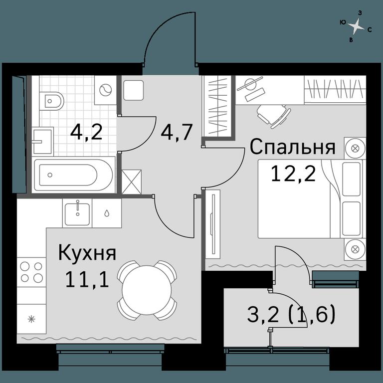 1-BD Apartment Sale, 33.8 sq. m. at Sky Garden, Stroitelny Drive, 9с6, Moscow, Russia #1 1-BD Apartment Sale, 33.8 sq. m. at Sky Garden, Stroitelny Drive, 9с6, Moscow, Russia #1