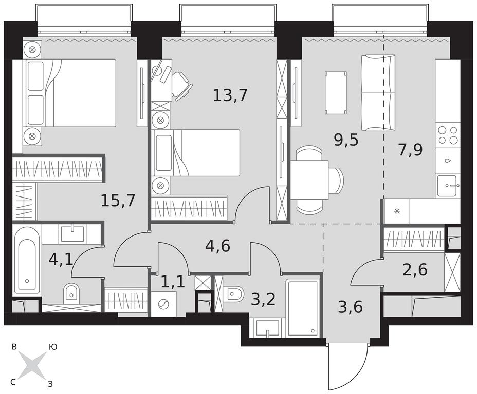 2-BD Apartment Sale, 66平方米 at Sydney City, Shenogina Street, 2, Moscow, Russia #1 2-BD Apartment Sale, 66平方米 at Sydney City, Shenogina Street, 2, Moscow, Russia #1