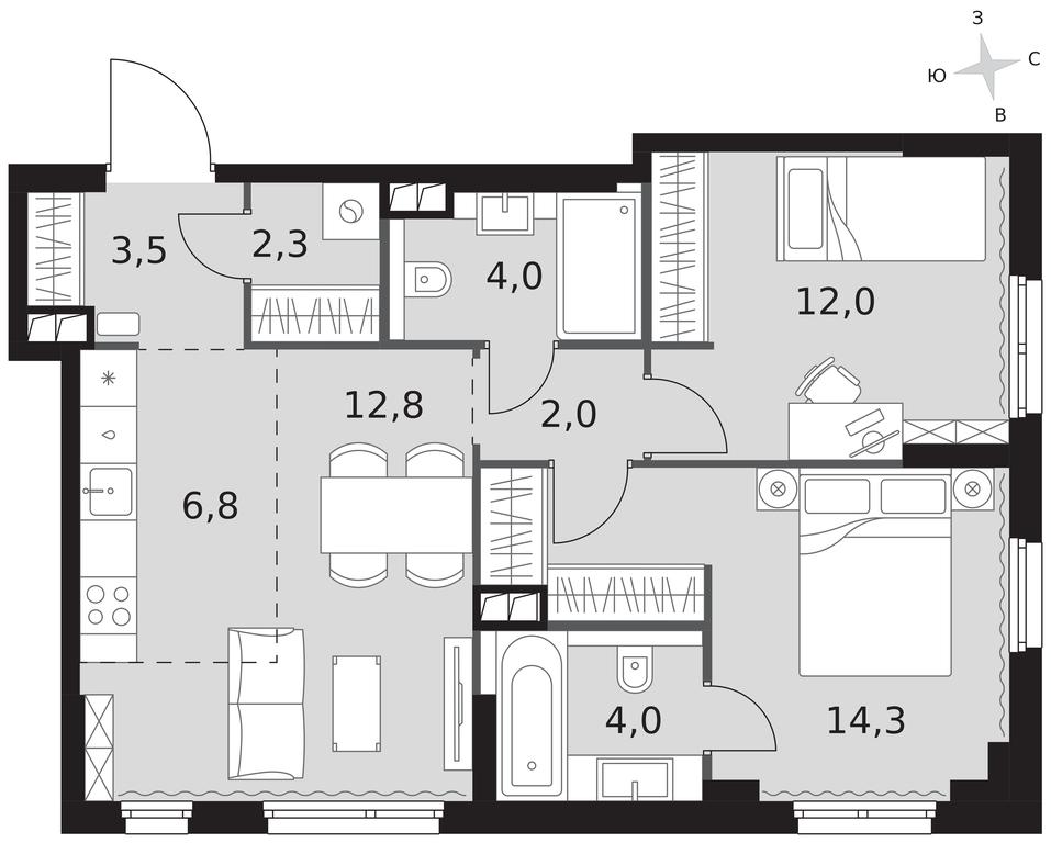 3-BD Apartment Sale, 61.7 sq. m. at Sydney City, Shenogina Street, 2, Moscow, Russia #1 3-BD Apartment Sale, 61.7 sq. m. at Sydney City, Shenogina Street, 2, Moscow, Russia #1