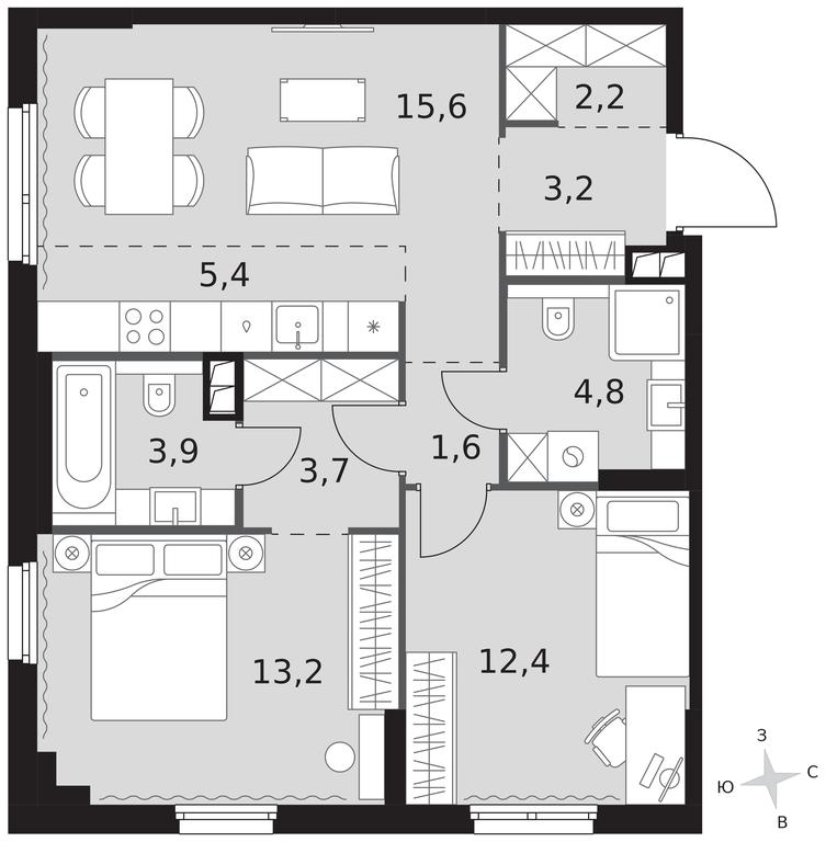 3-BD Apartment Sale, 66 sq. m. at Sydney City, Shenogina Street, 2, Moscow, Russia #1 3-BD Apartment Sale, 66 sq. m. at Sydney City, Shenogina Street, 2, Moscow, Russia #1