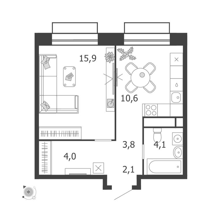 1-BD Apartment Sale, 40.5 sq. m. at Shagal, Автозаводская улица, 23, Москва, Россия #1