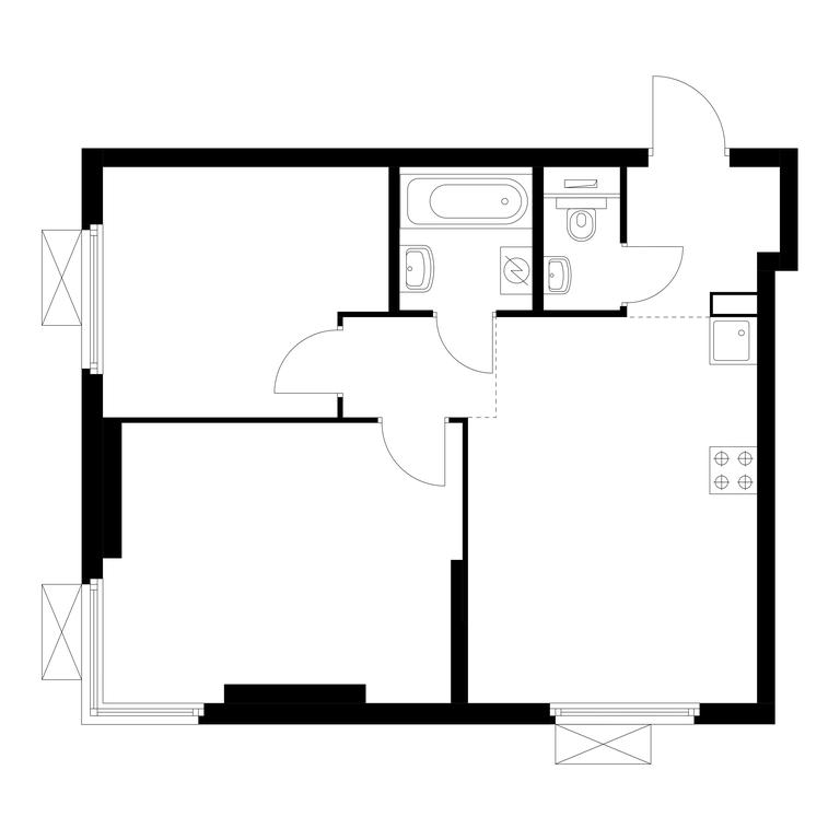 2-BD Apartment Sale, 52.1平方米 at Vtoroy Nagatinskiy, 2nd Nagatinsky Drive, 2к1, Moscow, Russia #1 2-BD Apartment Sale, 52.1平方米 at Vtoroy Nagatinskiy, 2nd Nagatinsky Drive, 2к1, Moscow, Russia #1