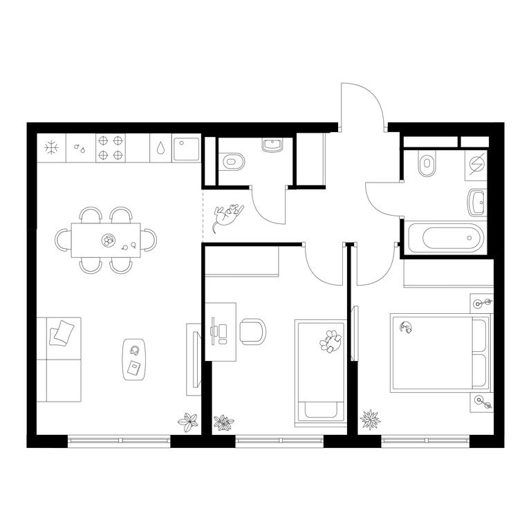 2-BD Apartment Sale, 54.81 sq. m. at Ilinskie Luga, Zapovednaya Street, 1, posyolok Ilyinskoye-Usovo, Krasnogorsk City District, Moscow Region, Russia #2
