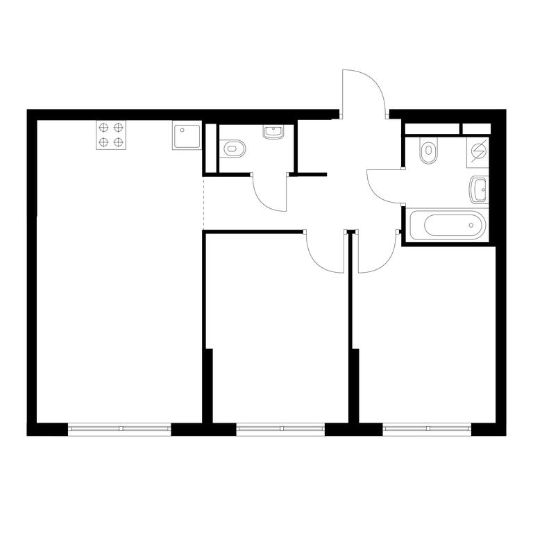 2-BD Apartment Sale, 54.81 sq. m. at Ilinskie Luga, Zapovednaya Street, 1, posyolok Ilyinskoye-Usovo, Krasnogorsk City District, Moscow Region, Russia #1