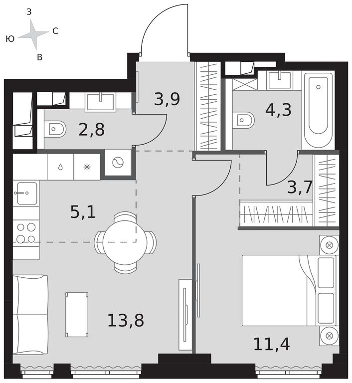 2-BD Apartment Sale, 45 sq. m. at Sydney City, Shenogina Street, 2, Moscow, Russia #1 2-BD Apartment Sale, 45 sq. m. at Sydney City, Shenogina Street, 2, Moscow, Russia #1