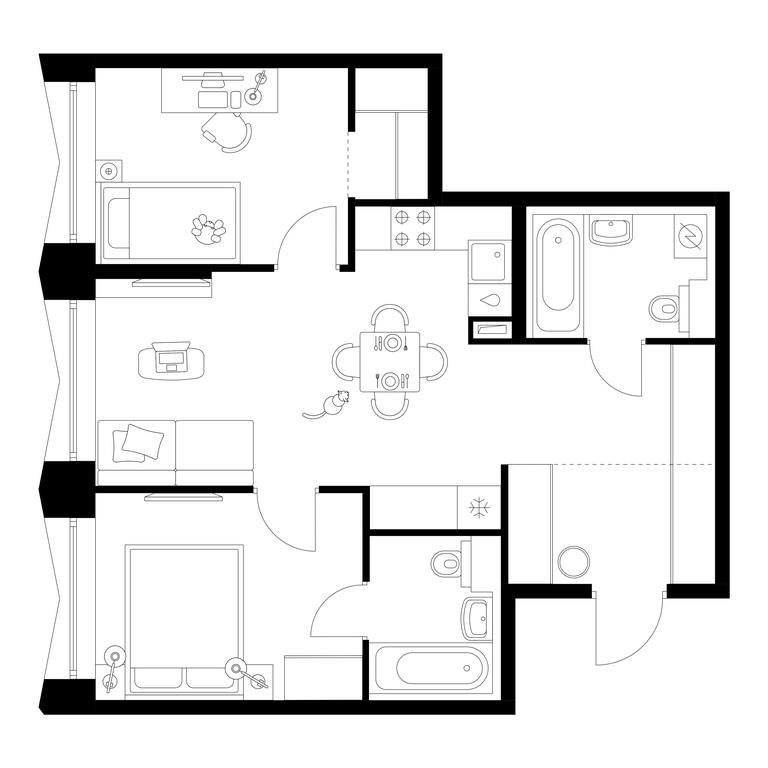 2-BD Apartment Sale, 57.8 sq. m. at Businovskiy Park, Izhorskaya Street, 6с5, Moscow, Russia #1 2-BD Apartment Sale, 57.8 sq. m. at Businovskiy Park, Izhorskaya Street, 6с5, Moscow, Russia #1