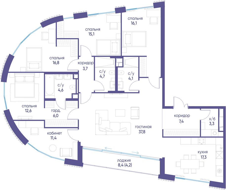 6-BD Apartment Sale, 165.1平方米 at Ostrov, Nizhnye Mnyovniki Street, 37Ас4, Moscow, Russia #1 6-BD Apartment Sale, 165.1平方米 at Ostrov, Nizhnye Mnyovniki Street, 37Ас4, Moscow, Russia #1