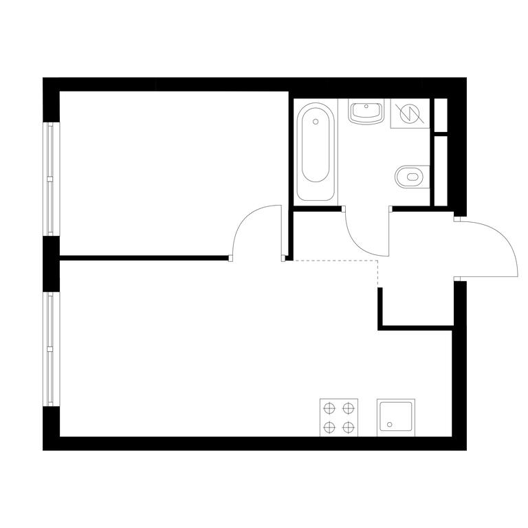 1-BD Apartment Sale, 32.36 sq. m. at Ilinskie Luga, Zapovednaya Street, 1, posyolok Ilyinskoye-Usovo, Krasnogorsk City District, Moscow Region, Russia #1