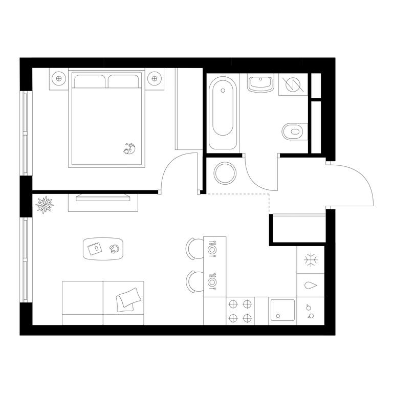 1-BD Apartment Sale, 32.36 sq. m. at Ilinskie Luga, Zapovednaya Street, 1, posyolok Ilyinskoye-Usovo, Krasnogorsk City District, Moscow Region, Russia #2
