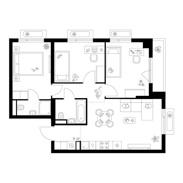 3-BD Apartment Sale, 65.2 sq. m. at Salarevo Park, Salaryevskaya Street, 8к1, Moskovskiy Settlement, Moscow, Russia #1 3-BD Apartment Sale, 65.2 sq. m. at Salarevo Park, Salaryevskaya Street, 8к1, Moskovskiy Settlement, Moscow, Russia #1