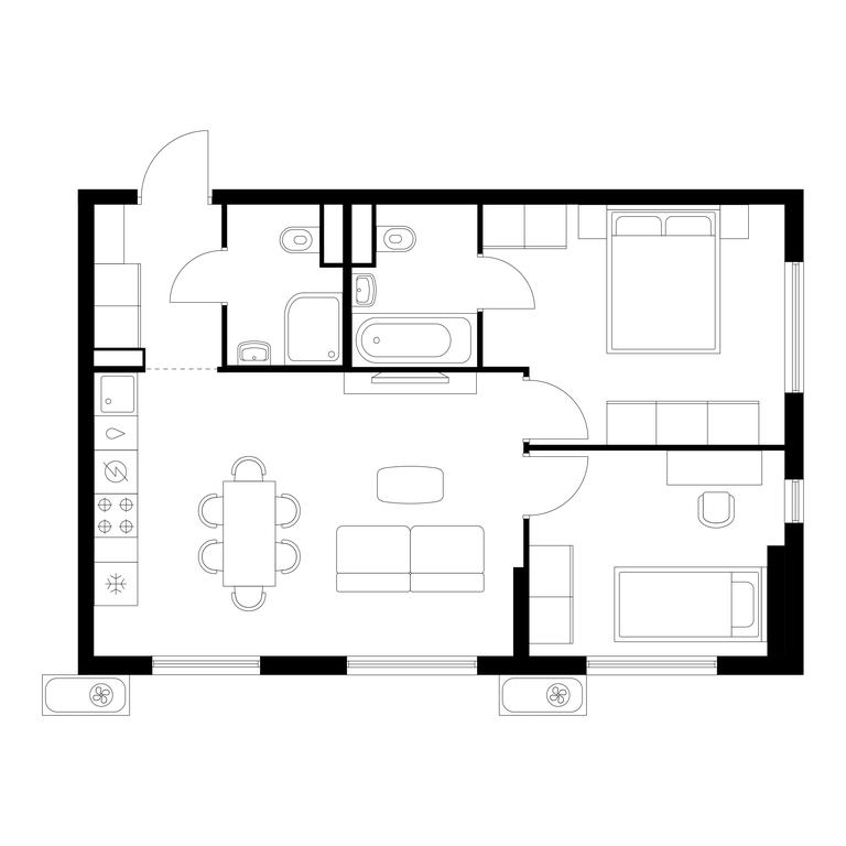 2-BD Apartment Sale, 56.4平方米 at Yauza Park, ulitsa Kolontsova, 4, Mytischi, Moscow Region, Russia #1