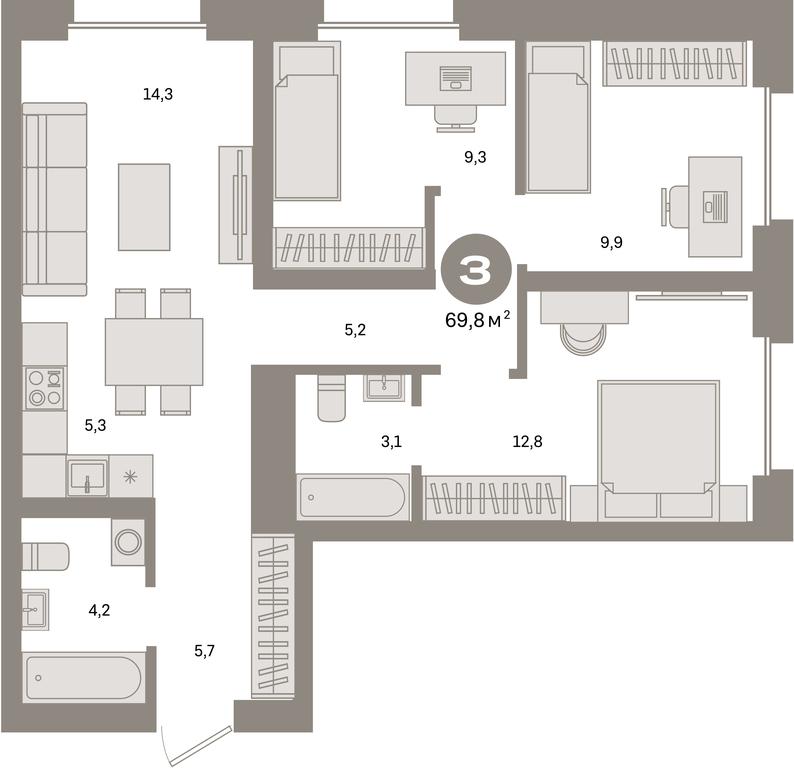 Продажа 2-комн. квартиры, 69,8 м² в ЖК «Квартал Метроном», Тагильская улица, Москва, Россия #1 Продажа 2-комн. квартиры, 69,8 м² в ЖК «Квартал Метроном», Тагильская улица, Москва, Россия #1
