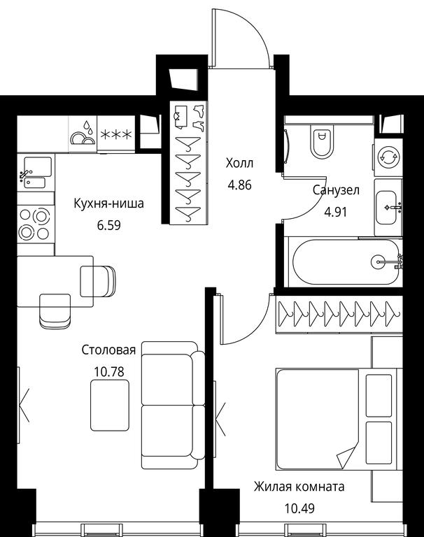 1-BD Apartment Sale, 37.63 sq. m. at City Bay, Volokolamskoye Highway, 95с3, Moscow, Russia #1 1-BD Apartment Sale, 37.63 sq. m. at City Bay, Volokolamskoye Highway, 95с3, Moscow, Russia #1