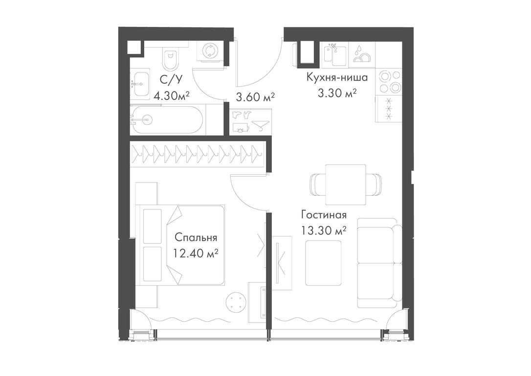 1-BD Apartment Sale, 36.9 sq. m. at Slava, Leningradskiy Avenue, 8с10, Moscow, Russia #1 1-BD Apartment Sale, 36.9 sq. m. at Slava, Leningradskiy Avenue, 8с10, Moscow, Russia #1