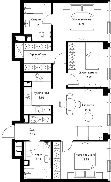 3-BD Apartment Sale, 76.49 sq. m. at City Bay, Volokolamskoye Highway, 95с3, Moscow, Russia #1 3-BD Apartment Sale, 76.49 sq. m. at City Bay, Volokolamskoye Highway, 95с3, Moscow, Russia #1