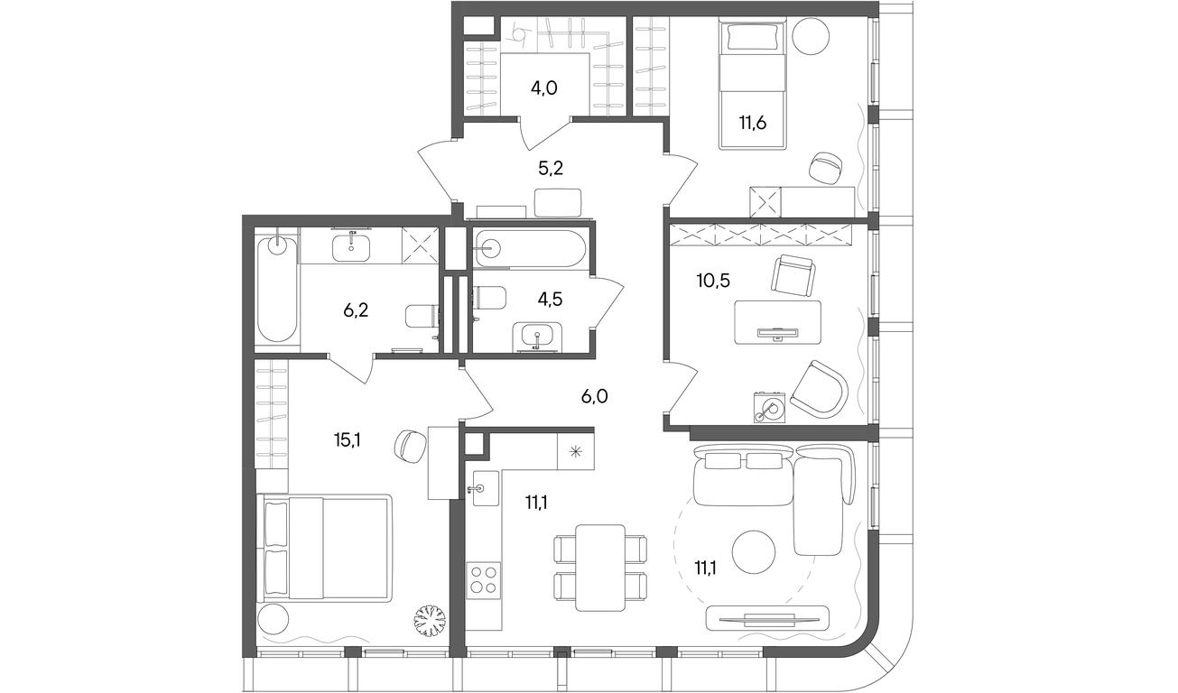 3-BD Apartment Sale, 85.3平方米 at Sokolniki (Sokolniki), Gastello Street, Moscow, Russia #1 3-BD Apartment Sale, 85.3平方米 at Sokolniki (Sokolniki), Gastello Street, Moscow, Russia #1