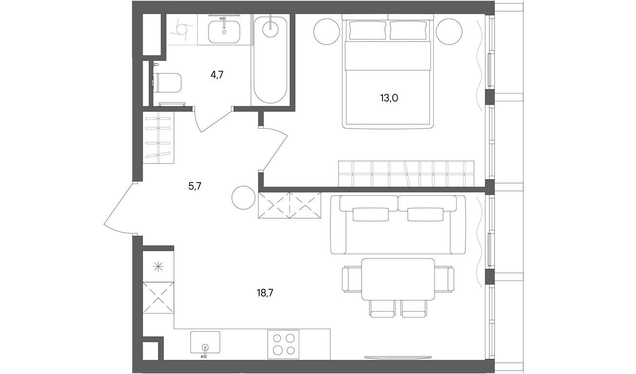 1-BD Apartment Sale, 42.1 sq. m. at Sokolniki (Sokolniki), Gastello Street, Moscow, Russia #1 1-BD Apartment Sale, 42.1 sq. m. at Sokolniki (Sokolniki), Gastello Street, Moscow, Russia #1