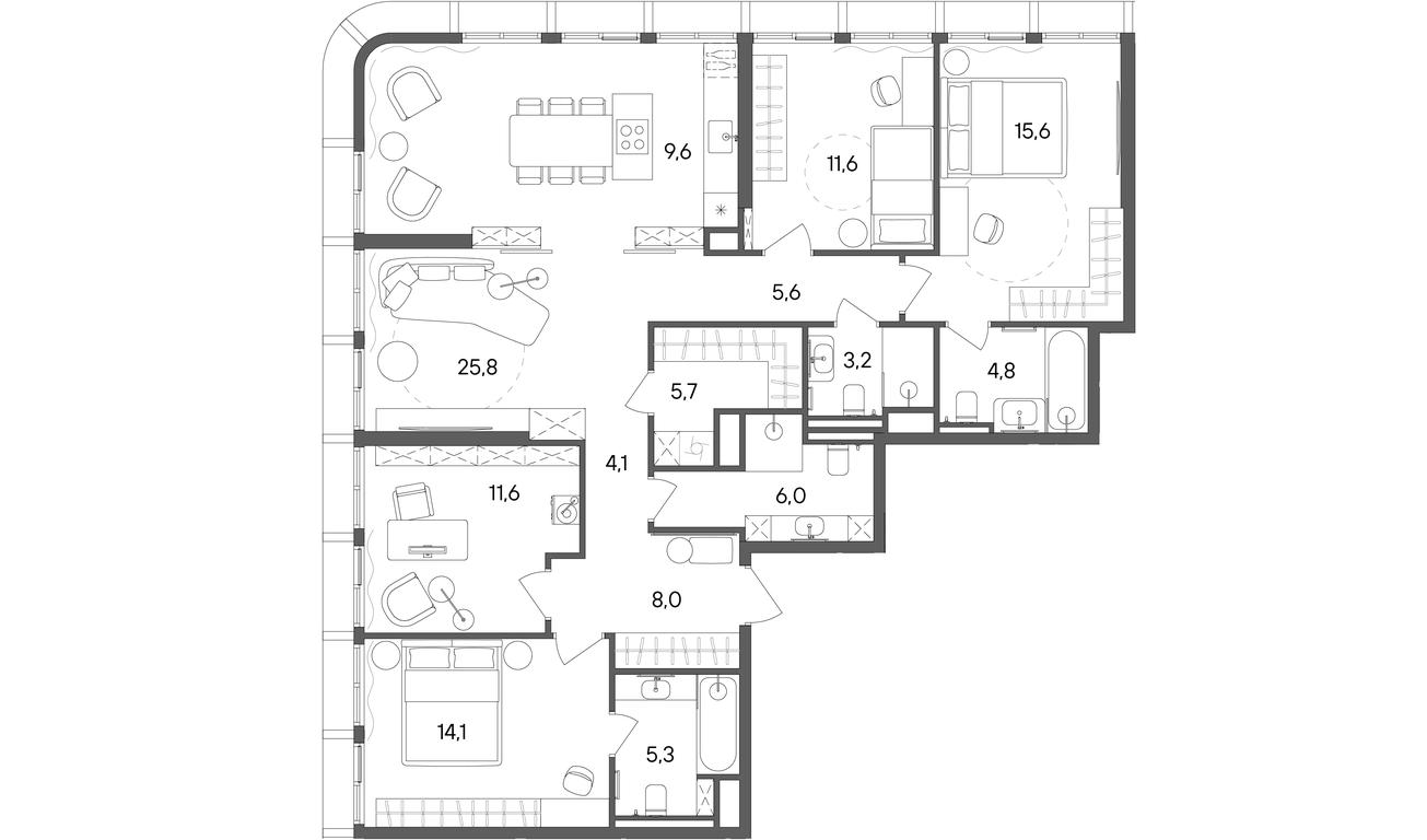 4-BD Apartment Sale, 131 sq. m. at Sokolniki (Sokolniki), Gastello Street, Moscow, Russia #1 4-BD Apartment Sale, 131 sq. m. at Sokolniki (Sokolniki), Gastello Street, Moscow, Russia #1