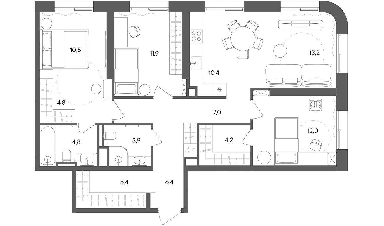 3-BD Apartment Sale, 94.5 sq. m. at Sokolniki (Sokolniki), Gastello Street, Moscow, Russia #1 3-BD Apartment Sale, 94.5 sq. m. at Sokolniki (Sokolniki), Gastello Street, Moscow, Russia #1