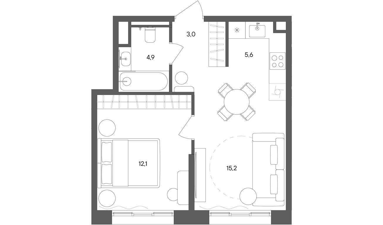 1-BD Apartment Sale, 40.8平方米 at Sokolniki (Sokolniki), Gastello Street, Moscow, Russia #1 1-BD Apartment Sale, 40.8平方米 at Sokolniki (Sokolniki), Gastello Street, Moscow, Russia #1