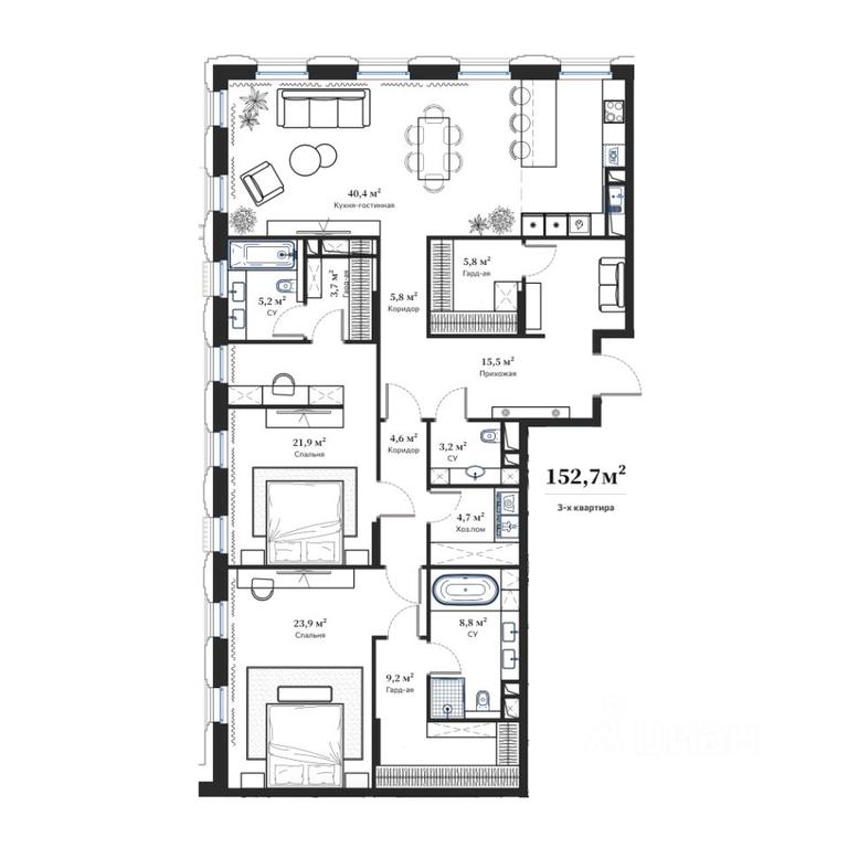 Продажа 2-комн. квартиры, 153,4 м² в ЖК «Frank's house (Дом Франка )», Большой Кисельный переулок, 11, Москва, Россия #1 Продажа 2-комн. квартиры, 153,4 м² в ЖК «Frank's house (Дом Франка )», Большой Кисельный переулок, 11, Москва, Россия #1