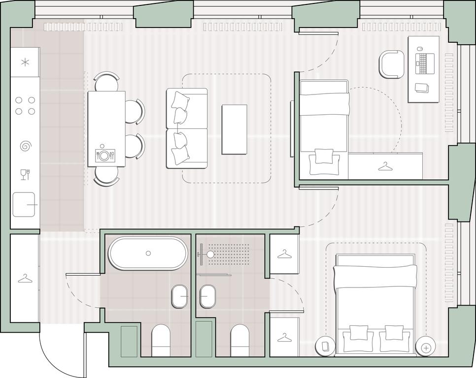 2-BD Apartment Sale, 57.7 sq. m. at Sreda na Lobachevskogo, Ochakovskoye Highway, Moscow, Russia #1 2-BD Apartment Sale, 57.7 sq. m. at Sreda na Lobachevskogo, Ochakovskoye Highway, Moscow, Russia #1