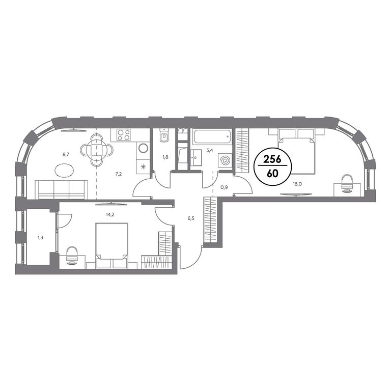 3-BD Apartment Sale, 60 sq. m. at Admiral, Shosseynaya Street, 4А, Moscow, Russia #1 3-BD Apartment Sale, 60 sq. m. at Admiral, Shosseynaya Street, 4А, Moscow, Russia #1