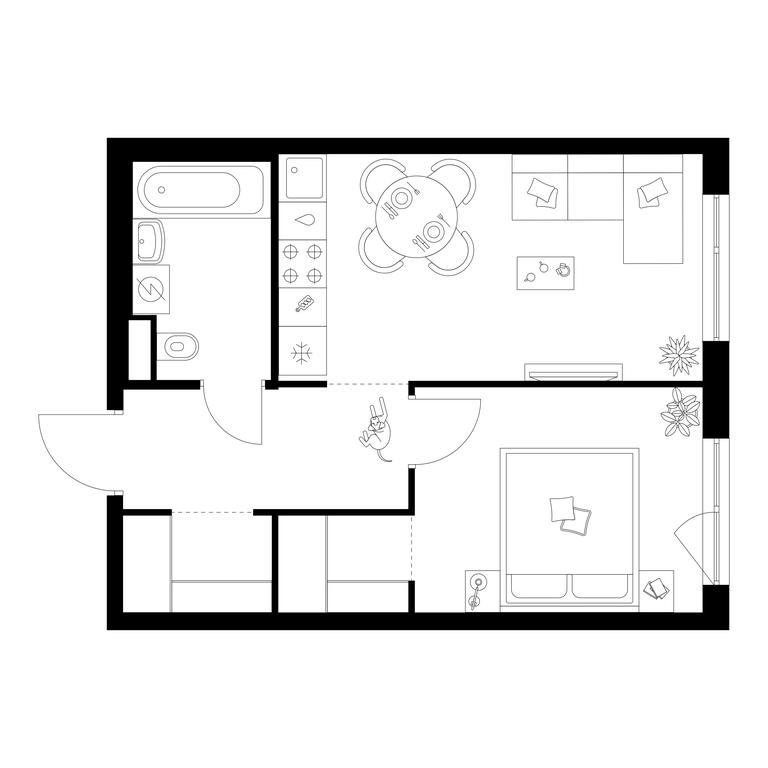 1-BD Apartment Sale, 37.4平方米 at Kavkazskiy Bulvar 51, Kavkazsky Boulevard, 51с3, Moscow, Russia #1
