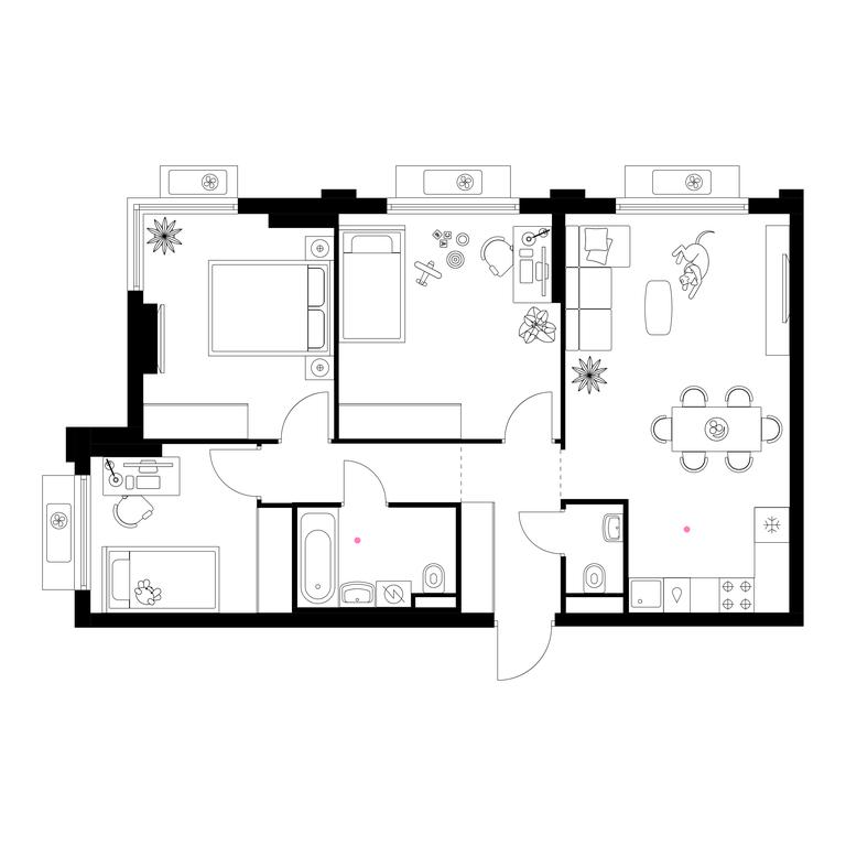 3-BD Apartment Sale, 73.2 sq. m. at Belaya Dacha Park, mikrorayon Parkovy, 1, Kotelniki, Moscow Region, Russia #1