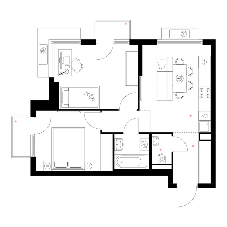 2-BD Apartment Sale, 49.7平方米 at Belaya Dacha Park, mikrorayon Parkovy, 1, Kotelniki, Moscow Region, Russia #1