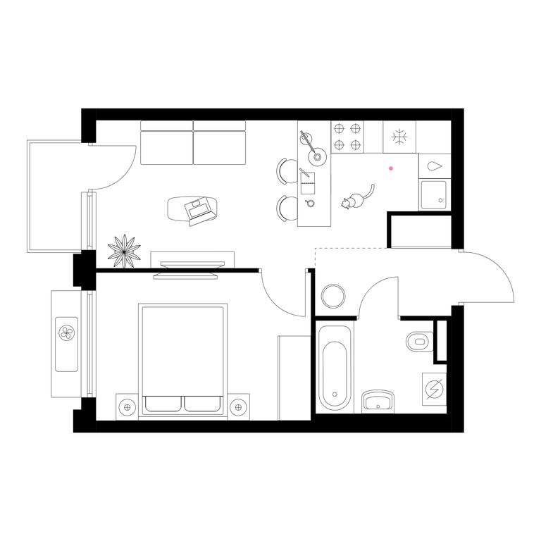 1-BD Apartment Sale, 34.6 sq. m. at Belaya Dacha Park, mikrorayon Parkovy, 1, Kotelniki, Moscow Region, Russia #1