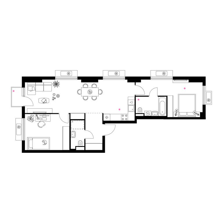 2-BD Apartment Sale, 69 sq. m. at Belaya Dacha Park, mikrorayon Parkovy, 1, Kotelniki, Moscow Region, Russia #1