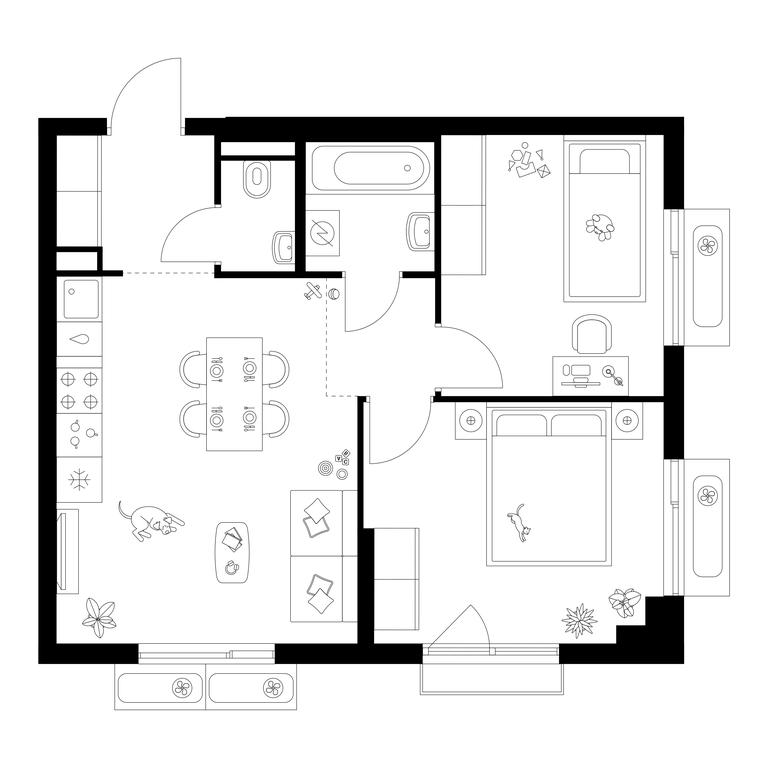 2-BD Apartment Sale, 51.3 sq. m. at Salarevo Park, Salaryevskaya Street, 8к1, Moskovskiy Settlement, Moscow, Russia #1 2-BD Apartment Sale, 51.3 sq. m. at Salarevo Park, Salaryevskaya Street, 8к1, Moskovskiy Settlement, Moscow, Russia #1