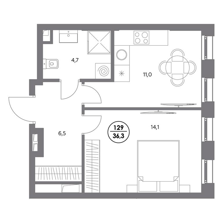 2-BD Apartment Sale, 36.3 sq. m. at Admiral, Shosseynaya Street, 4А, Moscow, Russia #1 2-BD Apartment Sale, 36.3 sq. m. at Admiral, Shosseynaya Street, 4А, Moscow, Russia #1