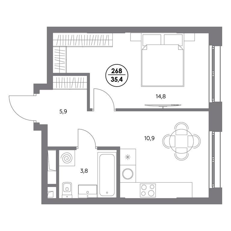 2-BD Apartment Sale, 35.4 sq. m. at Admiral, Shosseynaya Street, 4А, Moscow, Russia #2 2-BD Apartment Sale, 35.4 sq. m. at Admiral, Shosseynaya Street, 4А, Moscow, Russia #2