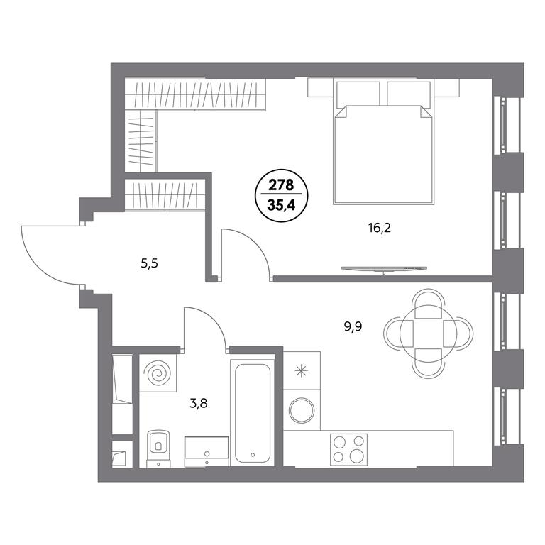 2-BD Apartment Sale, 35.4平方米 at Admiral, Shosseynaya Street, 4А, Moscow, Russia #1 2-BD Apartment Sale, 35.4平方米 at Admiral, Shosseynaya Street, 4А, Moscow, Russia #1