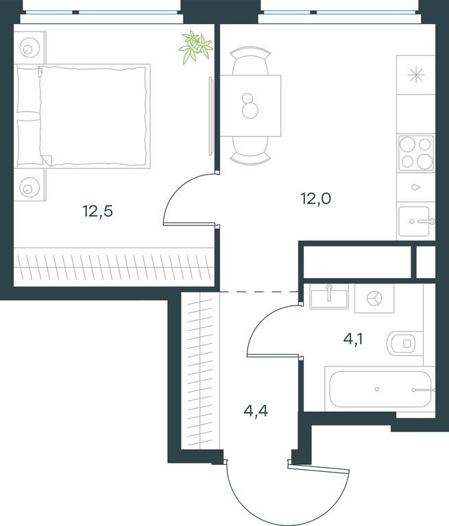 Apartment Sale, 33 sq. m. at Level Michurinskiy, Озёрная улица, вл1, Москва, Россия #1