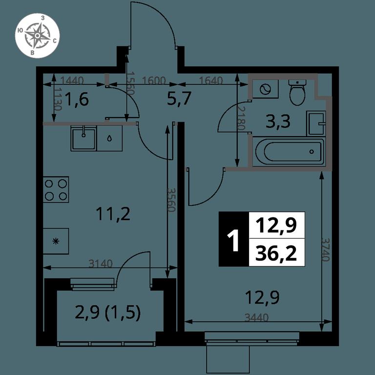 1-BD Apartment Sale, 36.2 sq. m. at 1 Yasenevskij, Kvartal № 24, Mosrentgen Settlement, Moscow, Russia #1 1-BD Apartment Sale, 36.2 sq. m. at 1 Yasenevskij, Kvartal № 24, Mosrentgen Settlement, Moscow, Russia #1